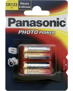 2 Pack Panasonic Cr123A Cr123 Dl123 3V Photo Lithium Camera Battery